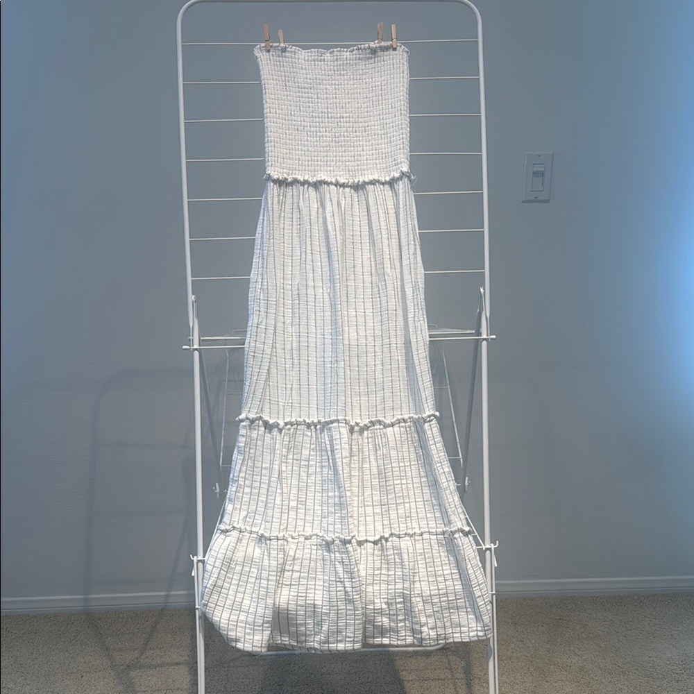 4Our Dreamers White Smocked Maxi Dress